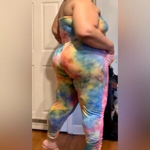 Tye Dye strapless one piece Jumpsuit Romper